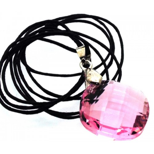 Round Faceted Venus Pink Andara Crystal Pendant